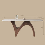 Load image into Gallery viewer, Modern Luxury Dining Set Sculptural Wood & Marble-Effect Table × White-and-Gold Buffet Cabinet