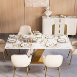 Load image into Gallery viewer, Elegant Marble Dining Room Set: Marble Dining Table + Matching Sideboard