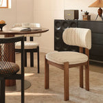 Load image into Gallery viewer, Set of 2 Modern Scandinavian Fabric Dining Chairs with Solid Wood Frame