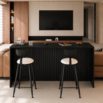 Load image into Gallery viewer, Contemporary Luxury Sintered Marble Slat and Lacquering Steel Panel Craftsmanship Bar Corner Table Set Collection