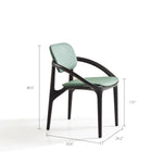 Load image into Gallery viewer, Modern Solid Wood Dining Chair with Green Upholstered Seat and Back 1 Piece