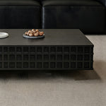Load image into Gallery viewer, 55.1" Modern Black Coffee Table with Storage Drawers Wooden Center Table Minimalist Living Room Furniture