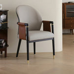 Load image into Gallery viewer, Modern Upholstered Dining Chair Set of 2 Curved Back Accent Chair with Faux Leather Armrests and Ash Wood Legs