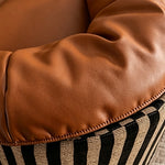 Load image into Gallery viewer, Modern Swivel Lounge Chair Faux Leather Accent Chair with Sculptural Cushion Design