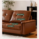 Load image into Gallery viewer, 81.1'' Modern Faux Leather Sofa Bed with Pull-Out Mattress Convertible Sleeper Sofa