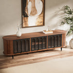 Load image into Gallery viewer, 78" Flipper Glass Door Mid-Century Modern TV Stand