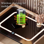 Load image into Gallery viewer, Smart Leather Nightstand with LED Ambience Light Wireless Charging Bluetooth Speaker and Digital Password Lock