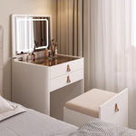 Load image into Gallery viewer, Functional Makeup Vanity Built-in Mirror Organized Storage Drawers Rolling Stool