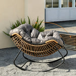 Load image into Gallery viewer, Modern Papasan Lounge Chair with Woven Rattan Frame and Plush Cushion