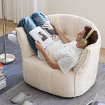 Load image into Gallery viewer, Modern Curved Lounge Chair Soft Upholstered Accent Chair Deep Seat Minimalist Armchair