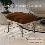 Load image into Gallery viewer, Modern Rocking Lounge Chair Upholstered Fabric Accent Chair with Curved Design and Metal Base
