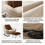Load image into Gallery viewer, Modern Rocking Lounge Chair Upholstered Fabric Accent Chair with Curved Design and Metal Base