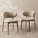 Load image into Gallery viewer, 2PCS Dining Chair Modern Ash Wood Frame Curved Backrest