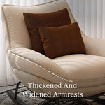 Load image into Gallery viewer, Modern Rocking Lounge Chair Upholstered Fabric Accent Chair with Curved Design and Metal Base