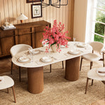 Load image into Gallery viewer, 62.9''/70.8''Modern Oval Dining Table Timeless Elegance Meets Lasting Craftsmanship