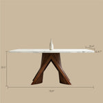Load image into Gallery viewer, Luxury Sintered Stone Dining Table with Artistic Walnut Wood