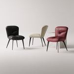 Load image into Gallery viewer, Modern Curved Leather Dining Chair 1-Piece Upholstered Accent Chair