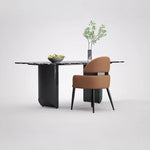 Load image into Gallery viewer, Set of 2 Modern Faux Leather Dining Chair with Curved Backrest Upholstered Seat Carbon Steel Legs Minimalist Dining Room Chair