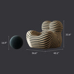 Load image into Gallery viewer, Modern Sculptural Striped Accent Chair Artistic Lounge Chair