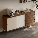 Load image into Gallery viewer, 63" Classic Wood Buffet Sideboard Cabinet with Sliding Door and Drawers
