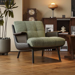 Load image into Gallery viewer, Modern Accent Lounge Chair Mixed Fabric and Faux Leather Armchair Upholstered Leisure Chair with Metal Legs
