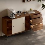 Load image into Gallery viewer, 63" Classic Wood Buffet Sideboard Cabinet with Sliding Door and Drawers