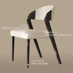 Load image into Gallery viewer, Modern Minimalist Dining Chair Set of 2 Elegant Cream Upholstery & Sculpted Wood Frame