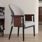 Load image into Gallery viewer, Modern Upholstered Dining Chair Set of 2 Curved Back Accent Chair with Faux Leather Armrests and Ash Wood Legs