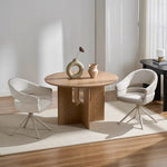 Load image into Gallery viewer, Modern Swivel Upholstered Dining Chair Curved Back Accent Chair with Metal Base 1-Piece