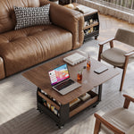Load image into Gallery viewer, Lift Top Coffee Table with Hidden Storage and Rolling Wheels Modern Multifunctional Design for Living Room