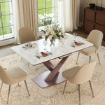 Load image into Gallery viewer, 59" to 70.8" Elegant Extendable Dining Table with Sculptural Cross-Base