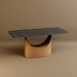 Load image into Gallery viewer, Modern Dining Table Sintered Stone Matte Black Surface