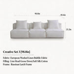 Load image into Gallery viewer, Modern Modular Sectional Sofa Removable Washable Cover Cream Upholstery Minimalist Low Profile Design