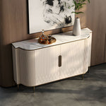 Load image into Gallery viewer, 54.6" Elegant Cream White Sideboard Buffet Cabinet with Adjustable Shelves
