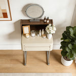 Load image into Gallery viewer, Luxury White Makeup Vanity Modern Compact Table with LED Mirror