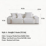 Load image into Gallery viewer, Modern Modular Sectional Sofa Removable Washable Cover Cream Upholstery Minimalist Low Profile Design