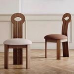 Load image into Gallery viewer, Modern Wood Dining Chair with Sculpted Backrest & Soft Upholstered Seat
