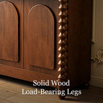 Load image into Gallery viewer, Modern Vintage Sideboard Cabinet Solid Wood Buffet Cabinet with Fluted Design and Arched Doors Storage Console