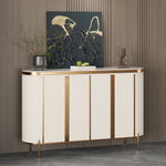 Load image into Gallery viewer, 58.5" Elegant and Modern White and Gold Sideboard Cabinet with Ample Storage