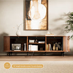 Load image into Gallery viewer, 78" Flipper Glass Door Mid-Century Modern TV Stand
