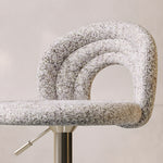 Load image into Gallery viewer, 1 Piece Modern Boucle Adjustable Bar Stool with Sculptural Backrest and Stainless Steel Base