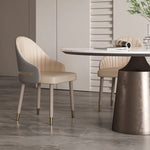 Load image into Gallery viewer, Set of 2 Modern Luxury Dining Chairs with Curved Backrest and Dual-Tone Upholstery