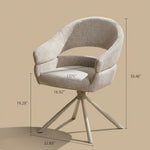 Load image into Gallery viewer, Modern Swivel Upholstered Dining Chair Curved Back Accent Chair with Metal Base 1-Piece