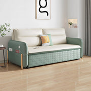 55.1″ modern convertible sofa bed with minimalist design and soft tech leather upholstery