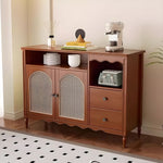 Load image into Gallery viewer, Walnut Sideboard with Rattan Arched Doors Ideal Storage Solution for Dining Room and Kitchen