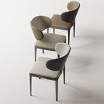 Load image into Gallery viewer, Modern Upholstered Dining Chair with Sculptural Curved Backrest 1 Piece