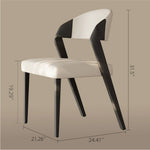 Load image into Gallery viewer, Modern Minimalist Dining Chair Set of 2 Elegant Cream Upholstery & Sculpted Wood Frame