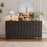 Load image into Gallery viewer, 55.1'' Modern Geometric Black Sideboard Cabinet with Decorative Doors and Spacious Storage