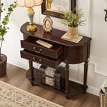 Load image into Gallery viewer, Solid Wood Classic Entryway Console Table with Drawers and Lower Shelf