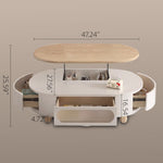Load image into Gallery viewer, 47.2'' Lift-Top Coffee & Dining Table 2-in-1 Multifunctional Convertible Table with Hidden Storage and Mobility